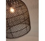 Abat-jour pour suspension Domitila en rotin avec finition peinture noire Ø 44 cm
