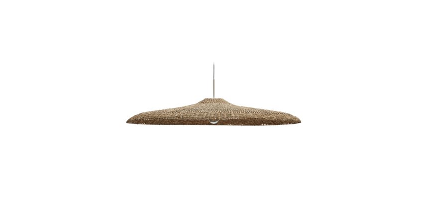 Abat-jour pour suspension Cruilles en fibres naturelles avec finition naturelle Ø 100 cm