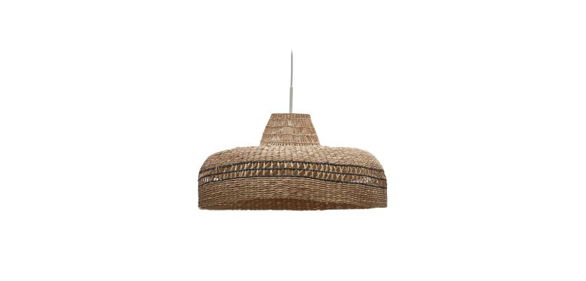 Rupia natural fiber ceiling lamp shade with a natural and black finish, Ø 55 cm