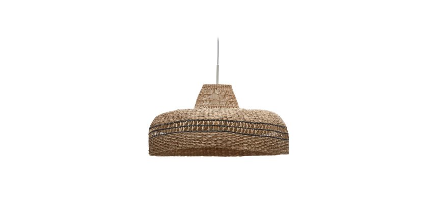 Abat-jour pour suspension Rupia fibres naturelles avec finition naturelle et noire Ø 55 cm