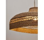 Abat-jour pour suspension Rupia fibres naturelles avec finition naturelle et noire Ø 55 cm