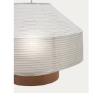 Abat-jour pour plafonnier Hila en papier blanc et placage en bois naturel Ø 55 cm