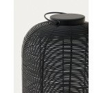 Lampe de table baladeuse petit format Saranella en rotin synthétique noir