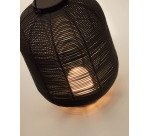 Lampe de table baladeuse petit format Saranella en rotin synthétique noir