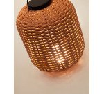 Lampe de table baladeuse petit format Saranella en rotin synthétique marron