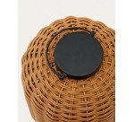 Lampe de table baladeuse petit format Saranella en rotin synthétique marron