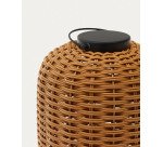 Lampe de table baladeuse petit format Saranella en rotin synthétique marron