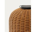 Lampe de table baladeuse Saranella en rotin synthétique