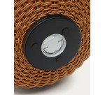 Lampe de table baladeuse Saranella en rotin synthétique