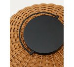 Lampe de table baladeuse Saranella en rotin synthétique