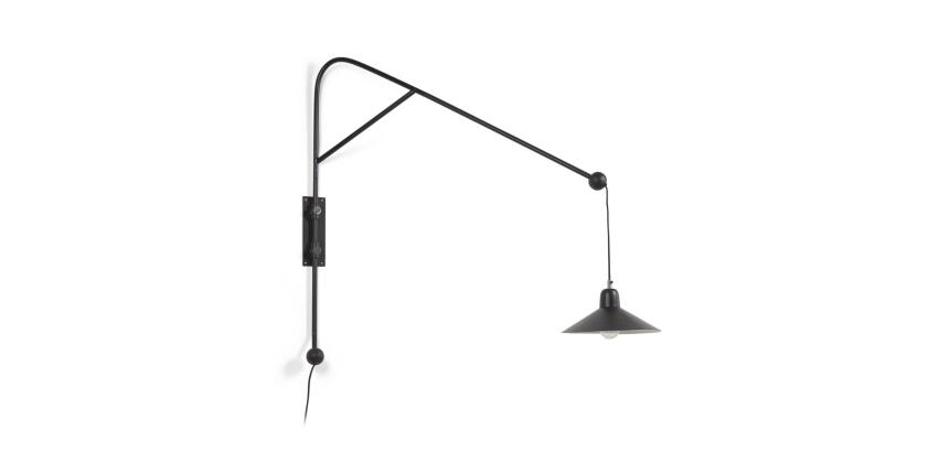 Applique murale Eleazar en métal peint noir