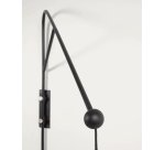 Applique murale Eleazar en métal peint noir