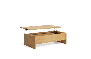 Mesa de centro elevable Abilen de chapa de roble 110 x 60 cm FSC 100%