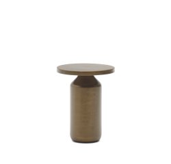 Table d'appoint ronde Malya en métal avec finition cuivre Ø 40,5 cm