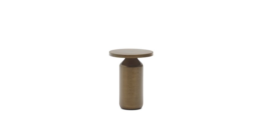 Malya metal round side table in brushed copper, Ø 40.5 cm