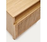 Table de chevet Beyla en bois massif de frêne et placage de chêne 53 x 62 cm