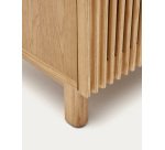 Table de chevet Beyla en bois massif de frêne et placage de chêne 53 x 62 cm