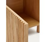 Table de chevet Beyla en bois massif de frêne et placage de chêne 53 x 62 cm