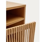 Table de chevet Beyla en bois massif de frêne et placage de chêne 53 x 62 cm