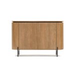 Buffet Licia 2 portes en bois massif de manguier et métal peint en noir 120 x 80 cm