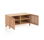 Meuble à chaussures Beyla 2 portes en chêne massif et placage de chêne 98,5 cm