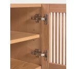 Meuble à chaussures Beyla 2 portes en chêne massif et placage de chêne 98,5 cm