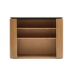 Estantería Licia de madera maciza de mango y metal pintado negro 120 x 90 cm