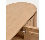 Meuble TV Licia 4 portes en bois de manguier massif et métal peint en noir 200 x 55 cm