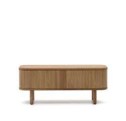 Mueble TV Mailen 2 puertas en chapa de fresno con acabado natural 120 x 50 cm