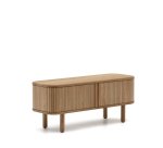 Mueble TV Mailen 2 puertas en chapa de fresno con acabado natural 120 x 50 cm