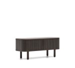 Meuble TV Mailen 2 portes en placage de frêne avec finition foncée 120 x 50 cm