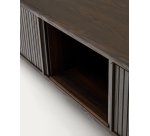 Meuble TV Mailen 2 portes en placage de frêne avec finition foncée 120 x 50 cm