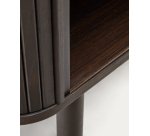 Meuble TV Mailen 2 portes en placage de frêne avec finition foncée 120 x 50 cm