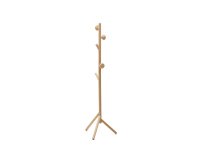 Nadue coat rack in solid beech wood with natural finish 170 cm