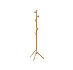 Nadue coat rack in solid beech wood with natural finish 170 cm