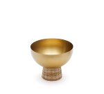 Suli small bowl made of gold-finished stainless steel and rattan