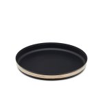 Plateau Shai en acier inoxydable et rotin