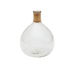 Serlina vase made of rattan and transparent recycled glass 37 cm