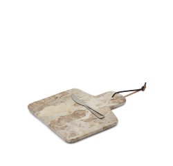 Set de tabla de cortar grande y cuchillo Suka de mármol beige