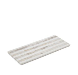 Tabla de servir grande Sylara de mármol gris y blanco