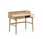 Araxi writing desk in veneer, solid ash wood and rattan 105 x 62 cm