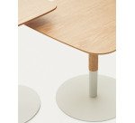 Ensemble de 2 tables d'appoint Watse placage chêne et métal peint blanc mat