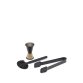 Shai set of black stainless steel and rattan cocktail utensils