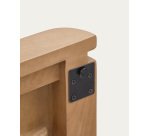 Cabecero Licia de madera maciza de mango y metal acabado pintado negro para cama de 180 cm