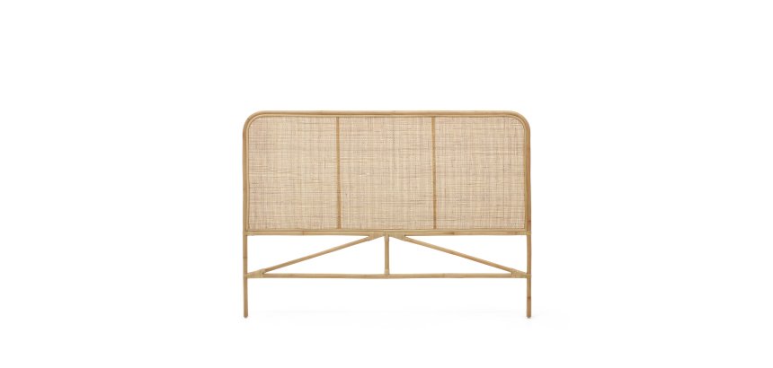 Quiterie rattan headboard with a natural finish, 150/160 cm