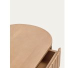 Table de chevet Licia 1 tiroir bois massif de manguier et métal peint en noir 55 x 65 cm