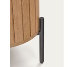 Table de chevet Licia 1 porte en bois massif de manguier et métal peint en noir 55 x 55 cm