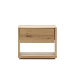 Mesita de noche Alguema en chapa de roble con acabado natural 40 x 50 cm