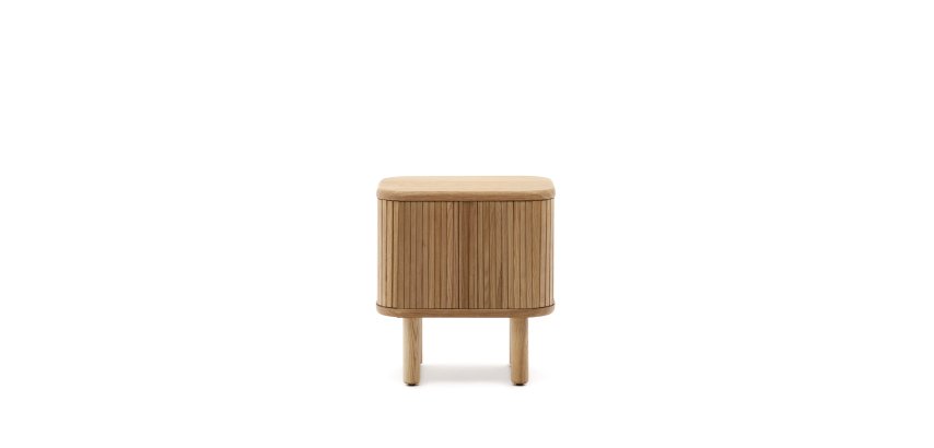 Table de chevet Mailen en placage de frêne avec finition naturelle l 50 x 55 cm