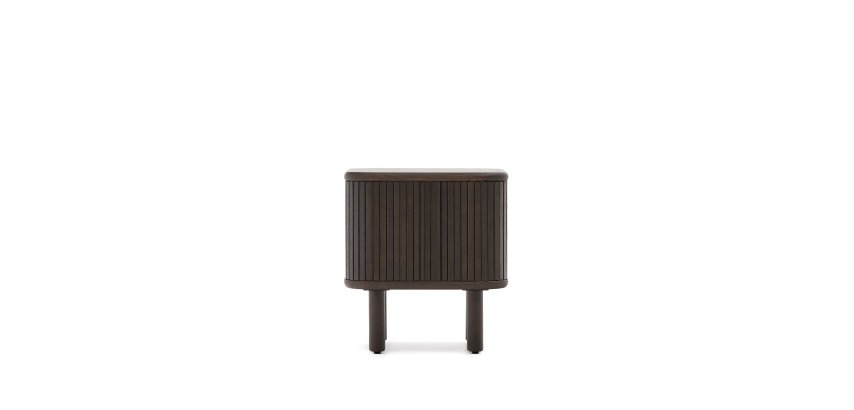Mailen bedside table in ash veneer with a dark finish 50 x 55 cm